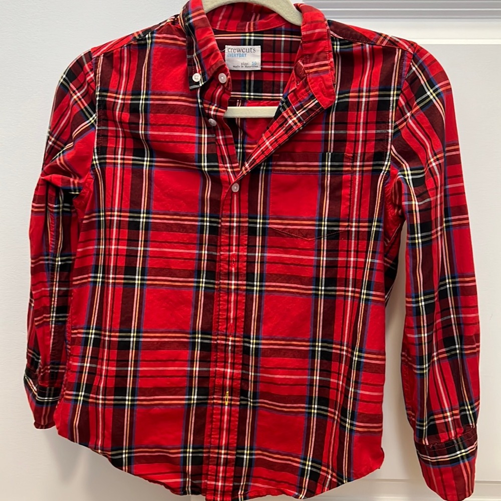 Crewcuts Boys Plaid Button Down. Size 10